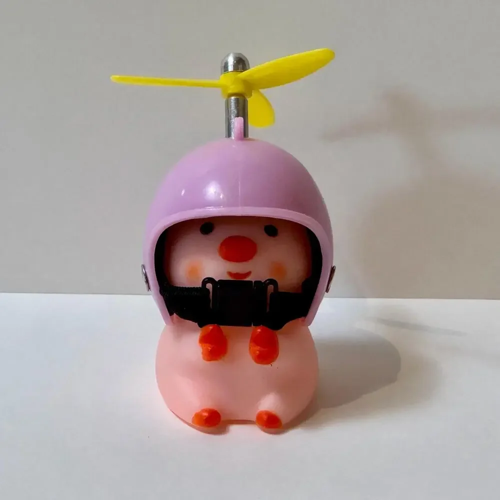 Pink Rubber Pig With Pink Helmet And Propeller - Jeep -